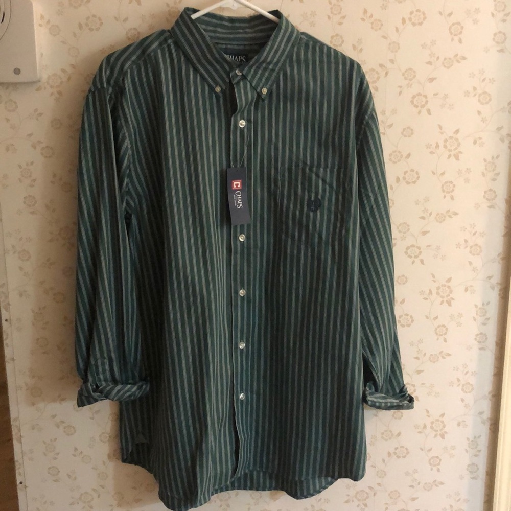 Chaps Striped Button Down-New